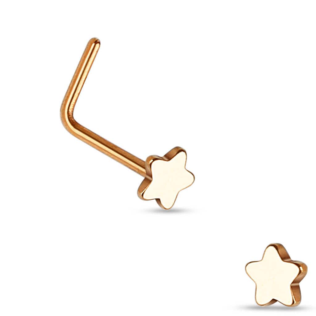 316L Surgical Steel Small Star L Shape Nose Ring Pin 316L Surgical Steel Small Star L Shape Nose Ring Pin