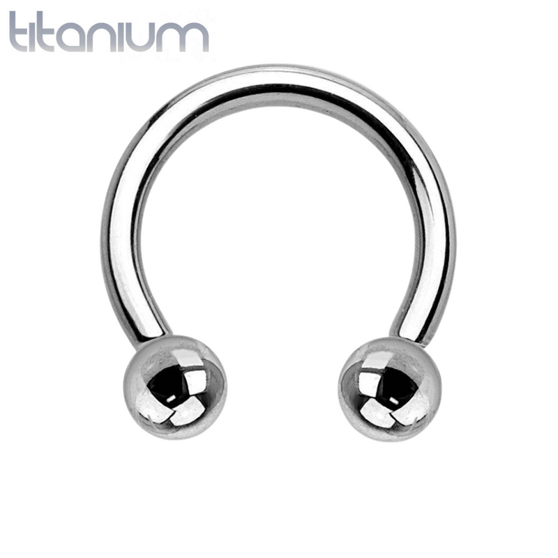 High Polished Implant Grade Solid Titanium Internally Threaded Horseshoe - Pierced Universe