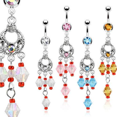 Chandelier belly shop button rings