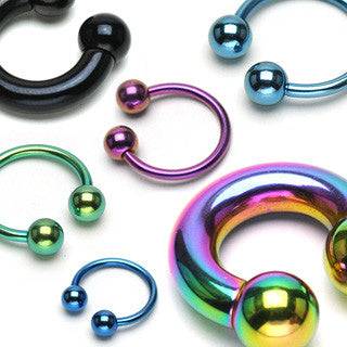 High Polished Surgical Steel Multi Use Horseshoe Ring 2ga 6mm 1 2 12mm Black by Pierced Universe