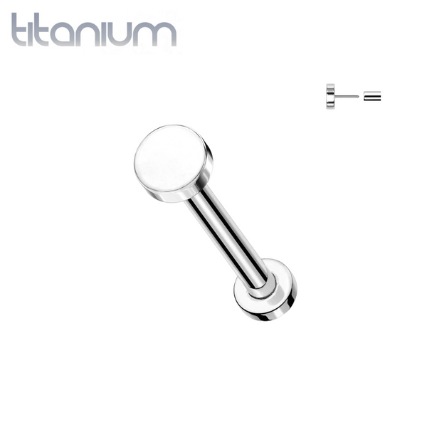 Implant Grade Titanium Circle Disc Push In Threadless Labret With Flat Back