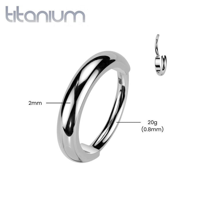 Implant Grade Titanium Thick 20ga Nose Hinged Clicker Hoop - Pierced Universe