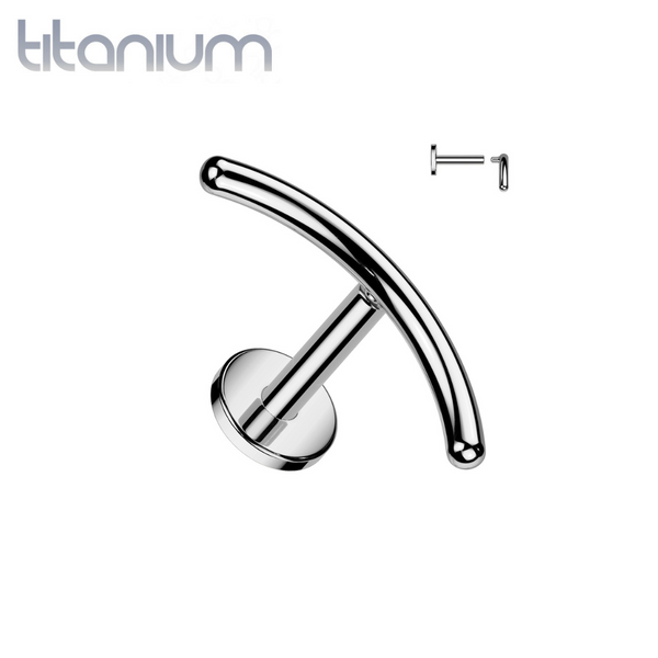 Implant Grade Titanium Minimal Curved Bar Internally Threaded Flat Back Labret - Pierced Universe