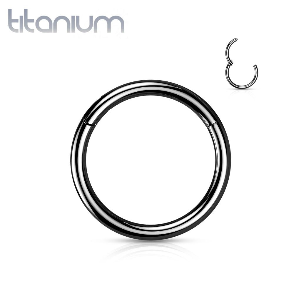 Hit Point Ring Implant Grade Titanium Black PVD Hinged Clicker Segment Cartilage Hoop ...