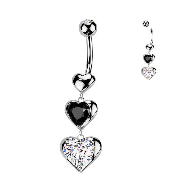 316L Surgical Steel Belly Button Navel Ring Dangling Hindu All CZ Ohm Symbol 316L Surgical Steel Belly Button Navel Ring Dangling Hindu All CZ Ohm Symbol