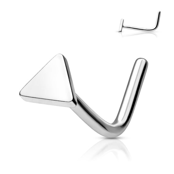 316L Surgical Steel Triangle L-Shape Nose Stud - Pierced Universe