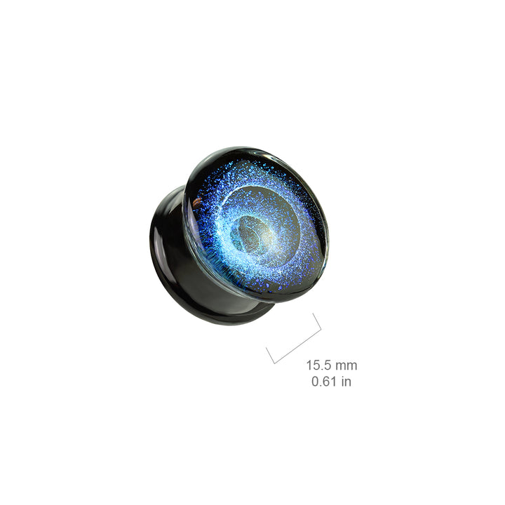 Dark Blue Galaxy Pyrex Glass Double Flared Plugs - Pierced Universe
