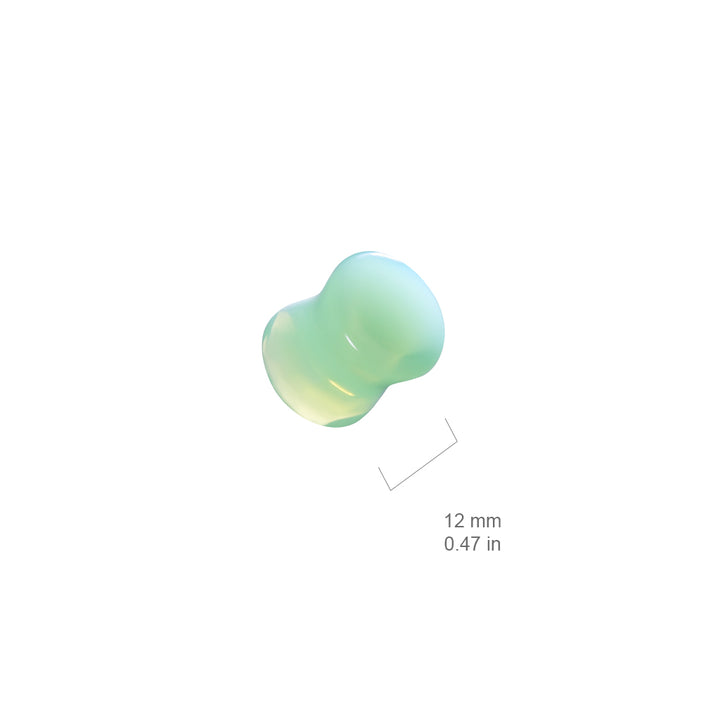Organic Natural Green Opalite Double Flared Stone Plugs - Pierced Universe