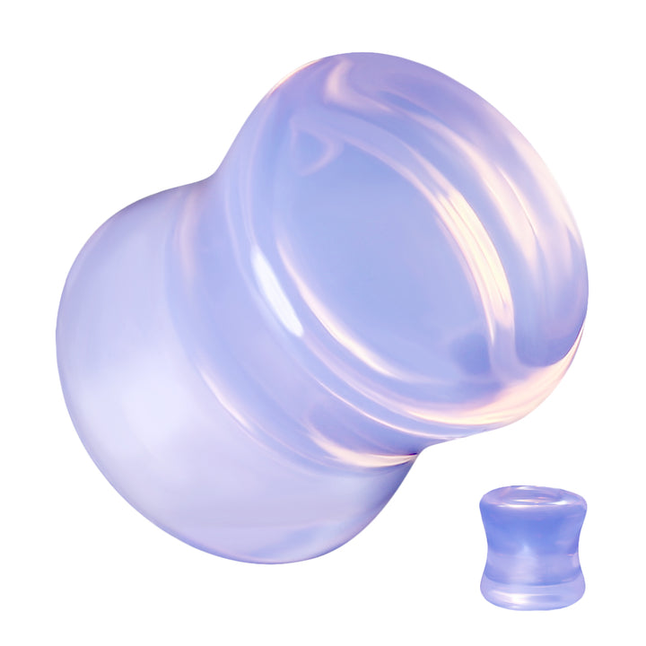 Organic Natural Purple Opalite Double Flared Glass Double Flared Plugs - Pierced Universe