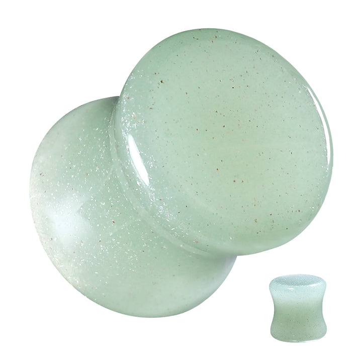 Organic Natural Green Aventurine Jade Double Flared Plugs - Pierced Universe