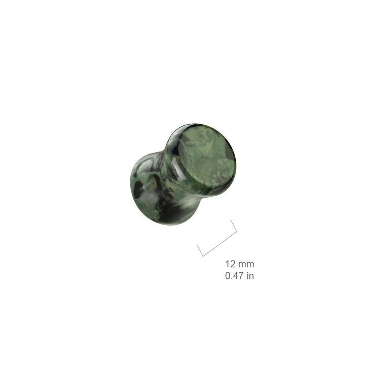 Organic Natural Green Eye Jasper Double Flared Stone Plugs - Pierced Universe