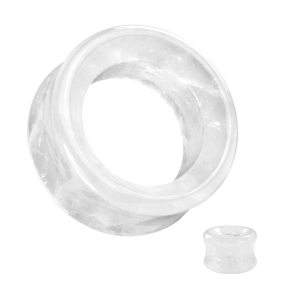 Organic Natural Quartz Saddle Double Flared Tunnels - Pierced Universe