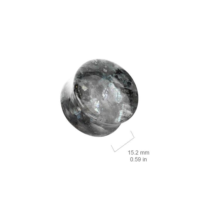 Organic Natural Black Labradorite Double Flared Stone Plugs - Pierced Universe