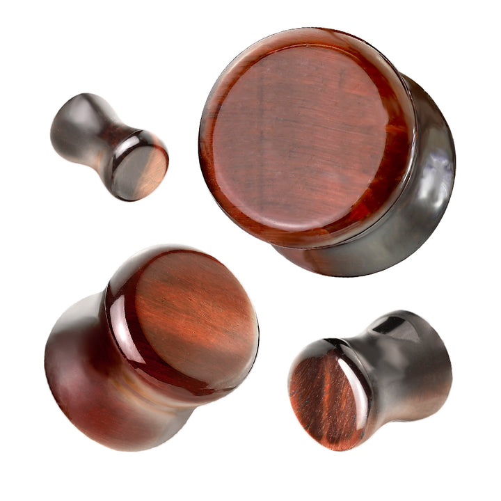 Organic Natural Red Tiger's Eye Double Flared Stone Plugs - Pierced Universe