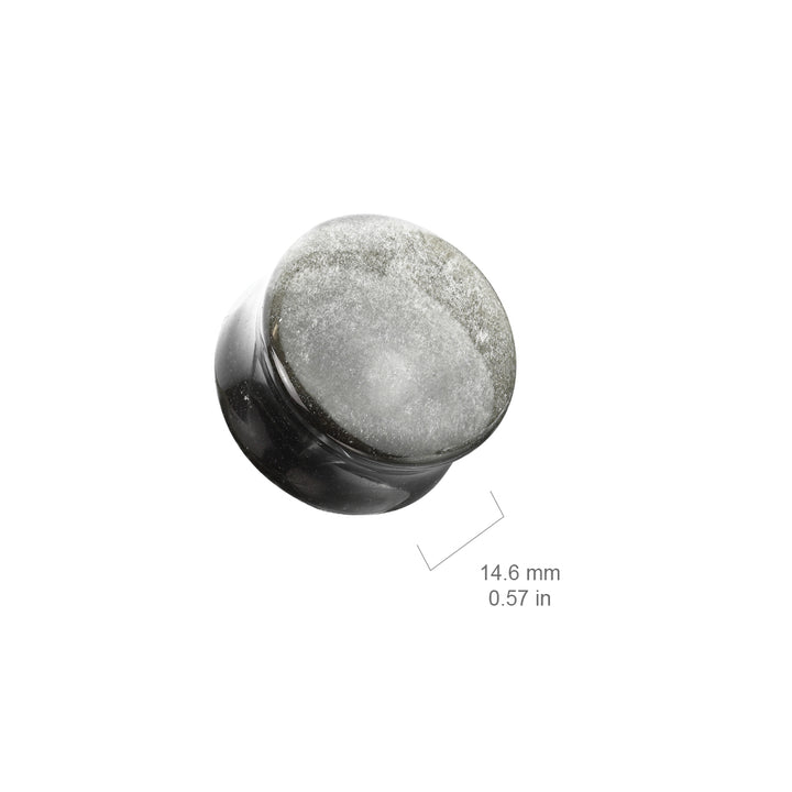 Organic Natural Silver Obsidian Double Flared Plugs - Pierced Universe