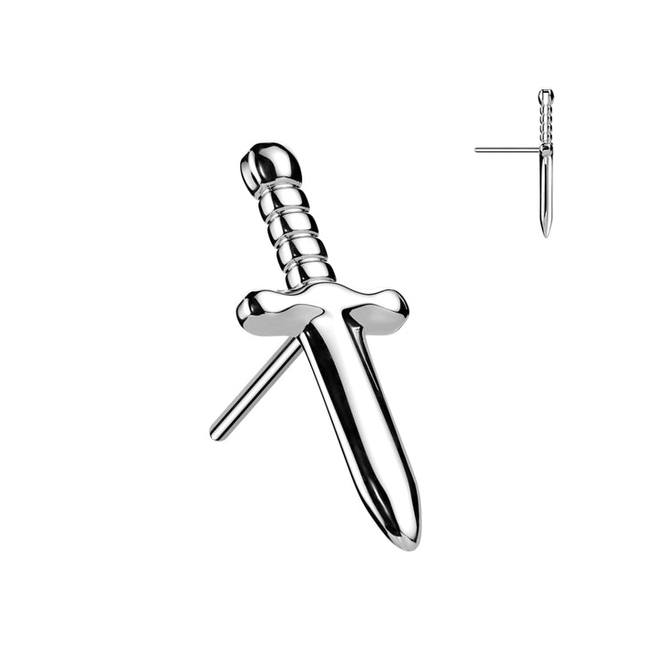 Implant Grade Titanium Dagger Threadless Push In Labret - Pierced Universe