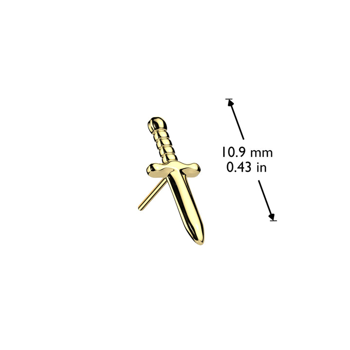 Implant Grade Titanium Black PVD Dagger Threadless Push In Labret - Pierced Universe