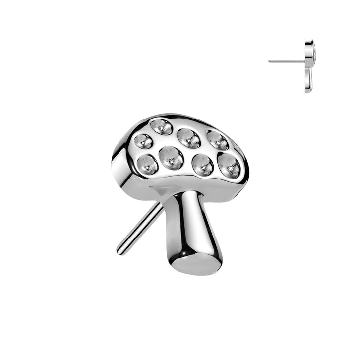 Implant Grade Titanium Mushroom Push In Threadless Labret With Flat Back - Pierced Universe
