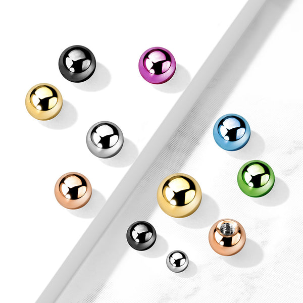 316L Surgical Steel 16ga & 14ga Externally Threaded Replacement Balls - Pierced Universe