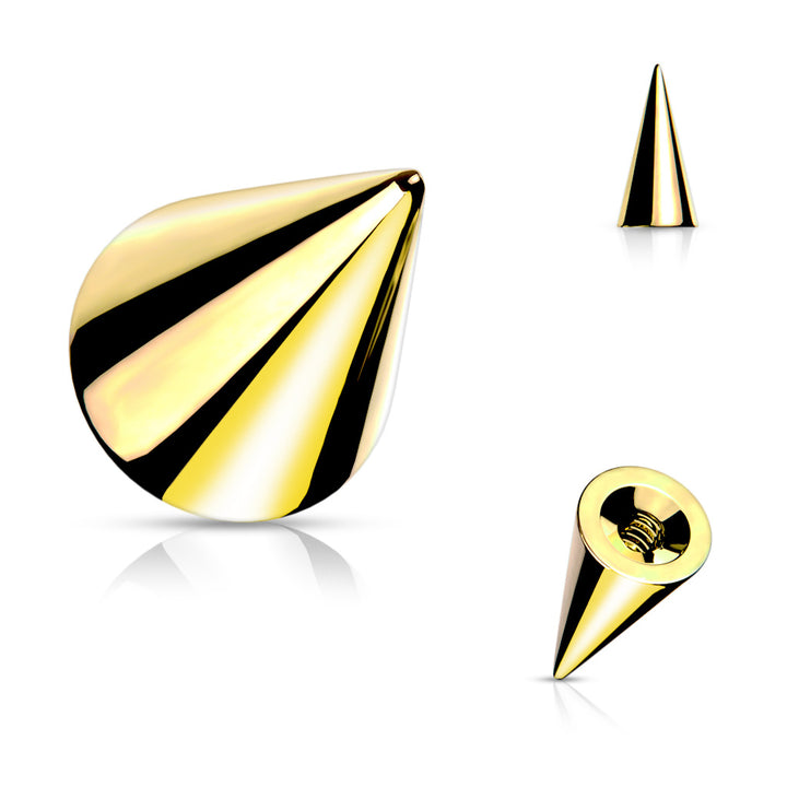 316L Surgical Steel 16ga Gold & Black PVD Externally Threaded Replacement Spikes - Pierced Universe