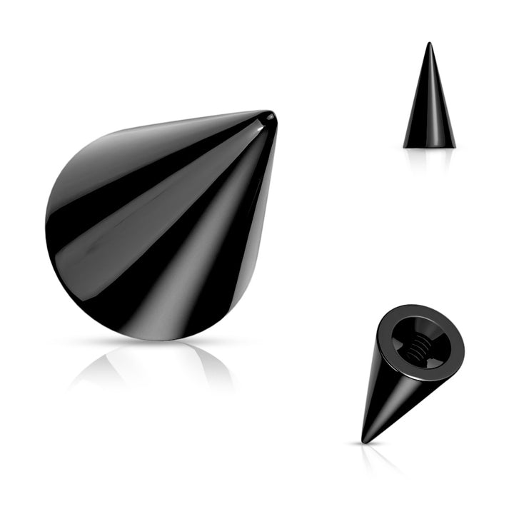 316L Surgical Steel 16ga Gold & Black PVD Externally Threaded Replacement Spikes - Pierced Universe