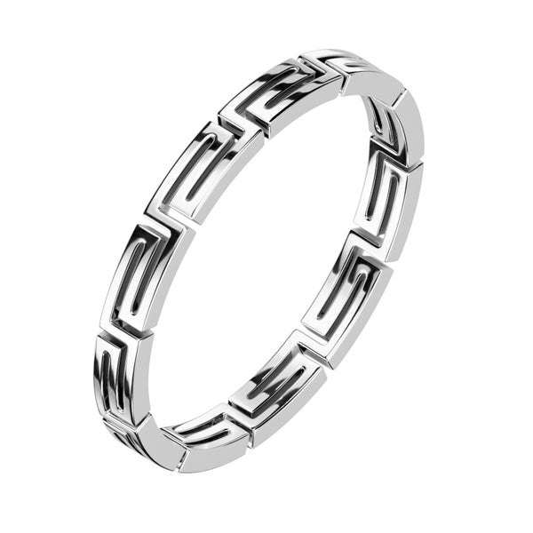 Maze Cut Out Stackable Stainless Steel Ring - Pierced Universe