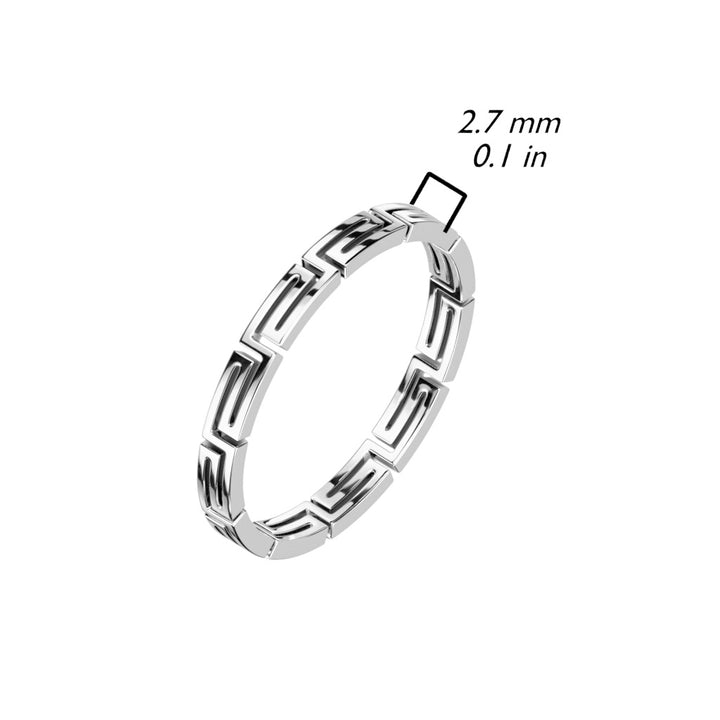 Maze Cut Out Stackable Stainless Steel Ring - Pierced Universe