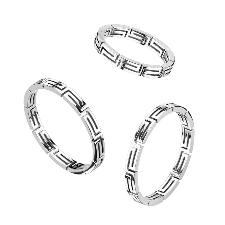 Maze Cut Out Stackable Stainless Steel Ring - Pierced Universe