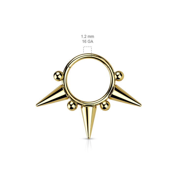 316L Surgical Steel Ball Spike Septum Hinged Clicker Hoop - Pierced Universe