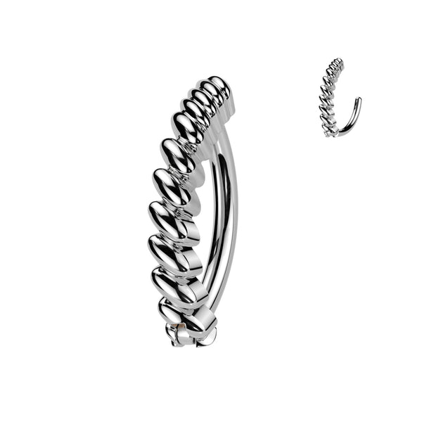 316L Surgical Steel Twisted Hinged Clicker Belly Ring - Pierced Universe