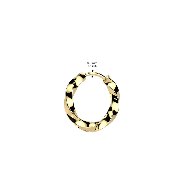 Pair of 316L Surgical Steel Black PVD Twisted Hoop Earrings - Pierced Universe
