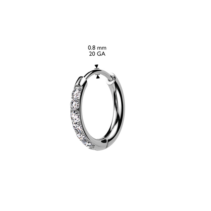 Pair of 316L Surgical Steel Gold PVD White CZ Dainty Hoop Earrings - Pierced Universe