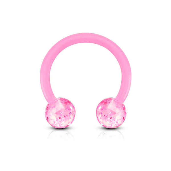 Acrylic Bio Flexible Glitter Horseshoes - Pierced Universe