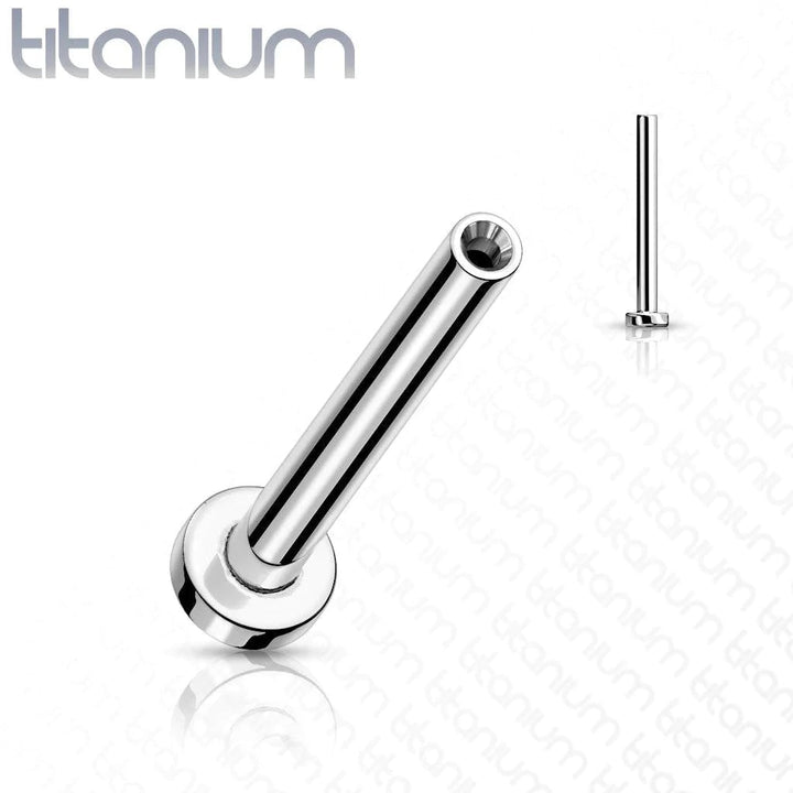 Threadless Botl Implant Grade Titanium White CZ Lightning Bolt Top Threadless Push In ...