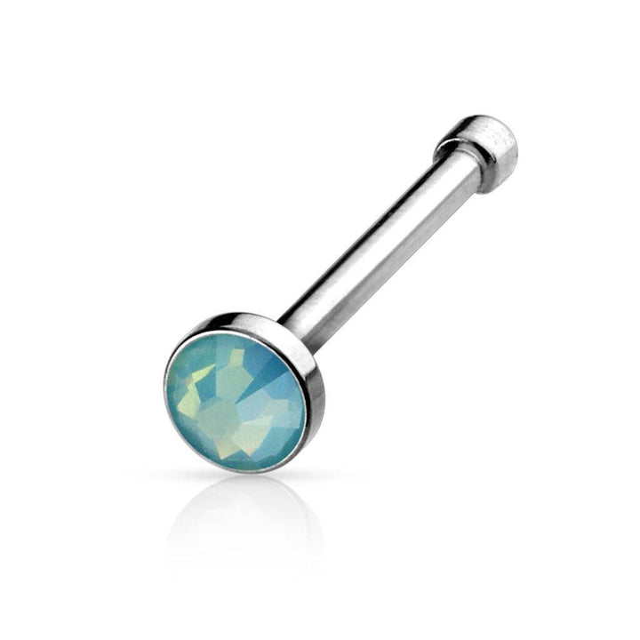 20ga 316L Surgical Steel Opalite Stone Ball End Nose Bone Stud - Pierced Universe