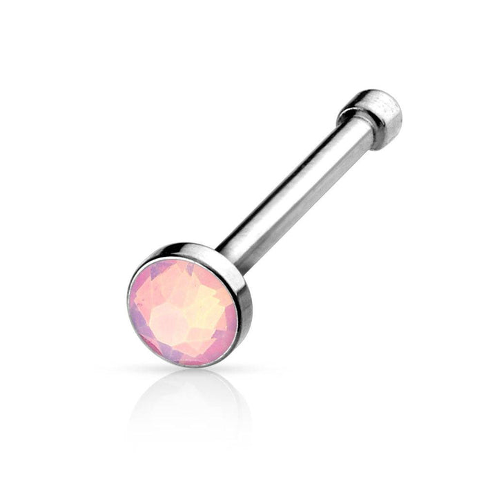 20ga 316L Surgical Steel Opalite Stone Ball End Nose Bone Stud - Pierced Universe