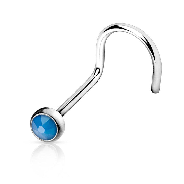 20ga 316L Surgical Steel Opalite Stone Nose Screw Stud - Pierced Universe