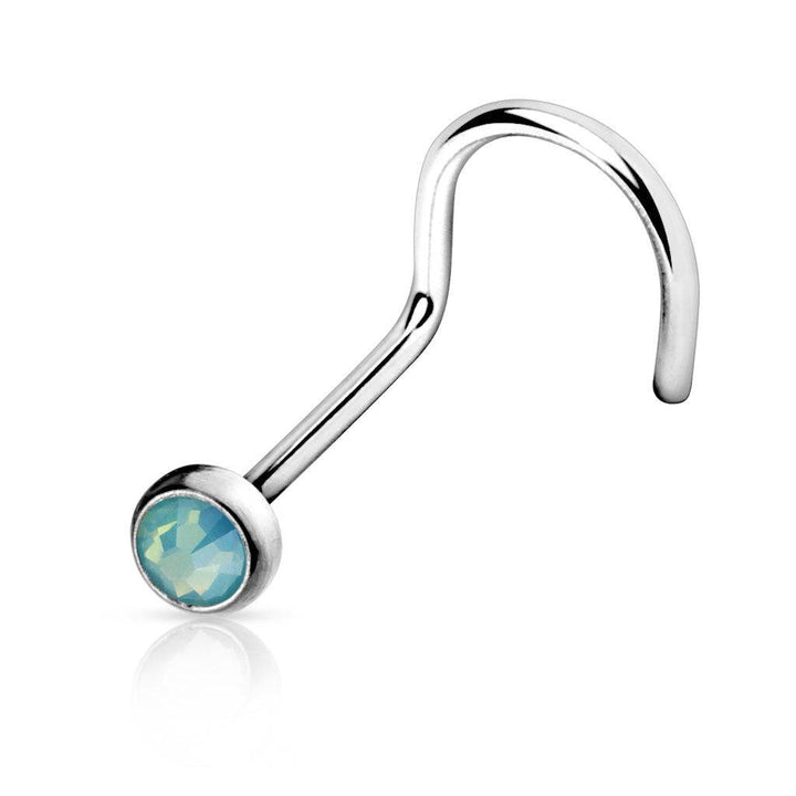 20ga 316L Surgical Steel Opalite Stone Nose Screw Stud - Pierced Universe