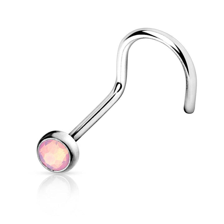 20ga 316L Surgical Steel Opalite Stone Nose Screw Stud - Pierced Universe