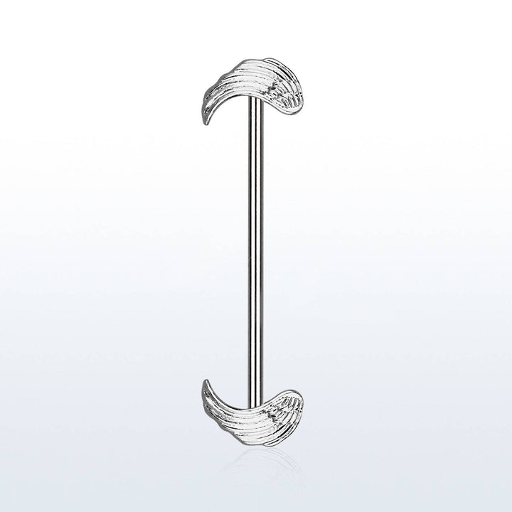 316L Surgical Steel Double Angel Wing Industrial Straight Barbell - Pierced Universe