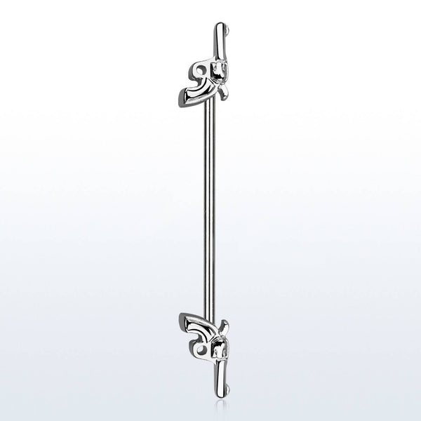 316L Surgical Steel Double Gun Revolver Industrial Straight Barbell - Pierced Universe