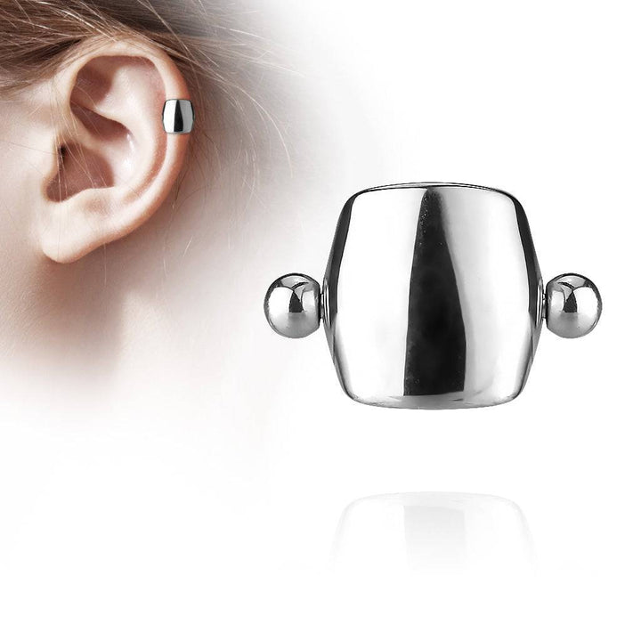316L Surgical Steel Ear Cuff Shield Helix Straight Barbell Ring | Pierced  Universe