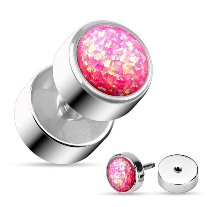 316L Surgical Steel Fake Ear Plug Glitter