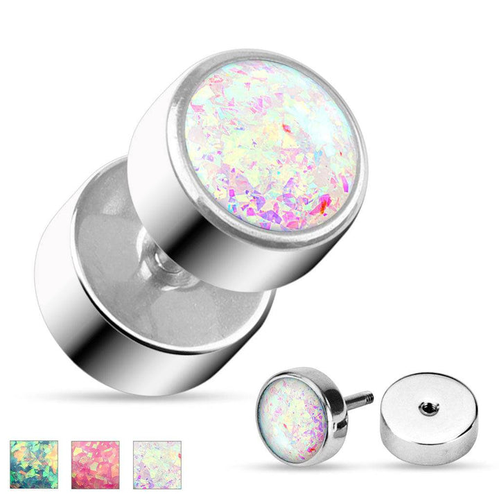 316L Surgical Steel Fake Ear Plug Glitter