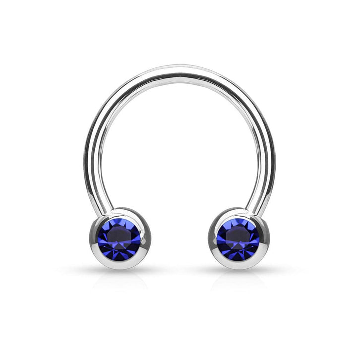 316L Surgical Steel Front Facing CZ in Ball Horseshoe - Pierced Universe