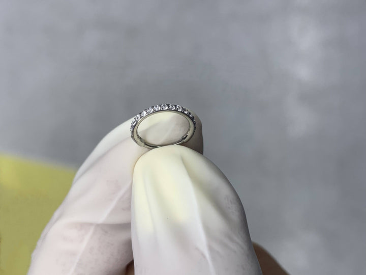 316L Surgical Steel Gold PVD Pave White CZ Nose Hoop Hinged Clicker Ring - Pierced Universe