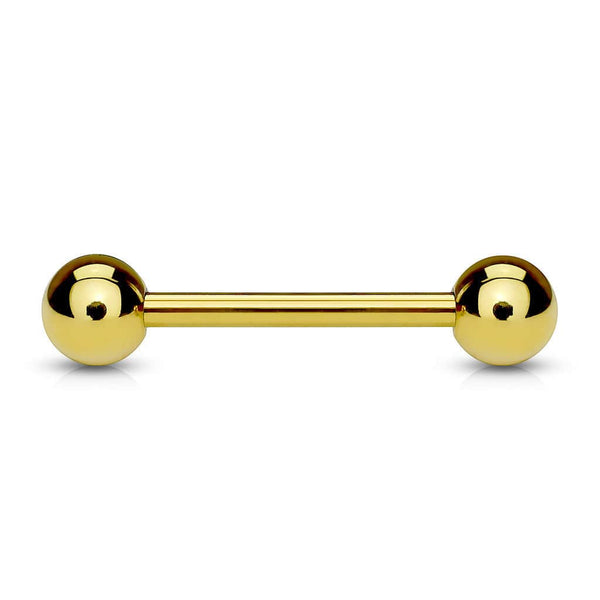 316L Surgical Steel Gold PVD Straight Barbell - Pierced Universe