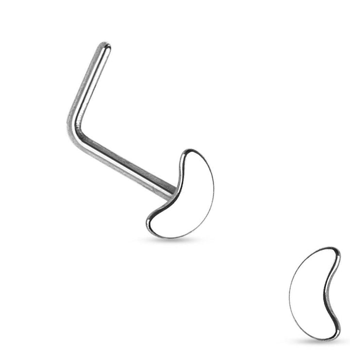 316L Surgical Steel Half Moon L Shape Nose Ring Pin - Pierced Universe