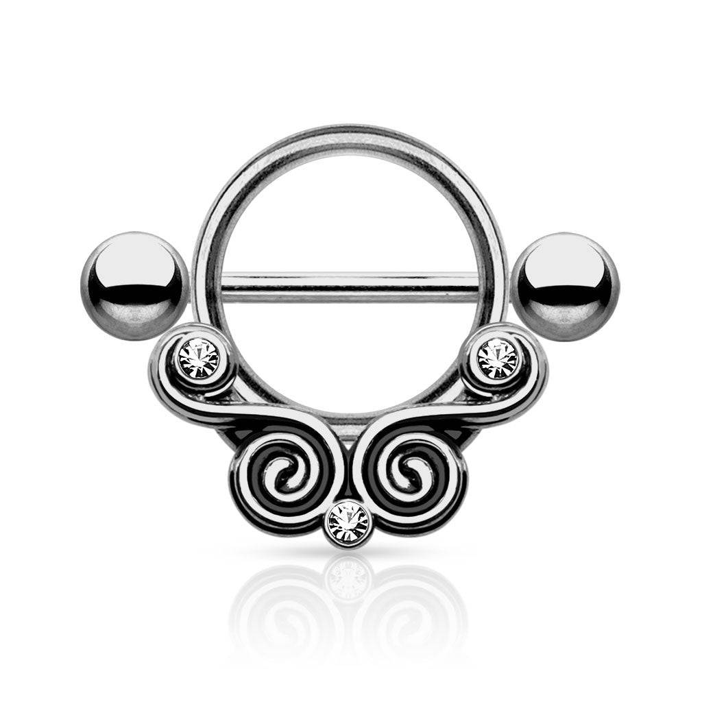 Shield Pierced 316L Surgical Steel Mini Lace Nipple Shield Barbell– Pierced Universe