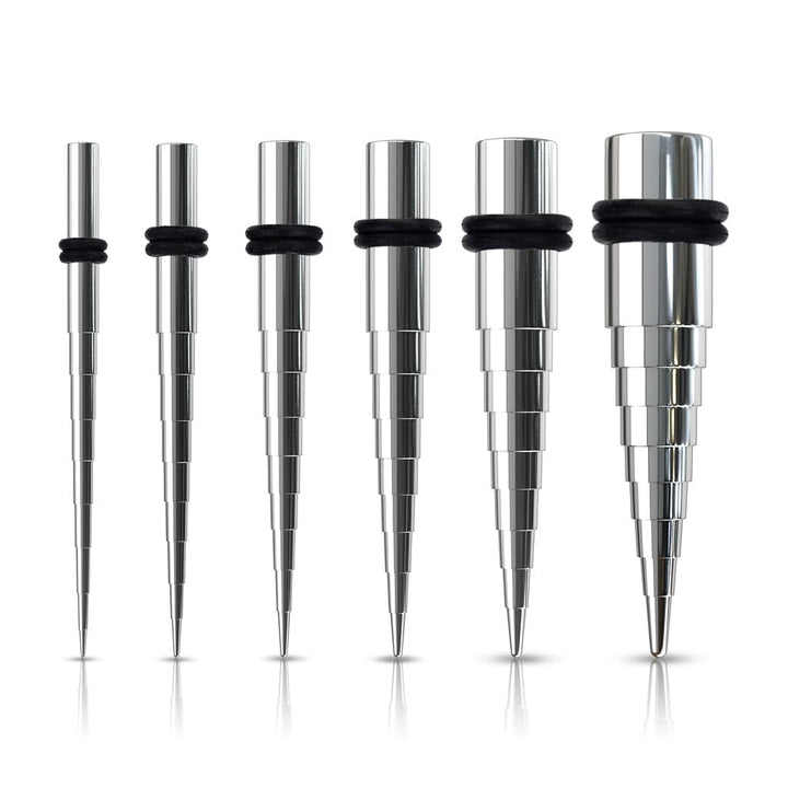 316L Surgical Steel Ridged Stretcher Taper - Pierced Universe